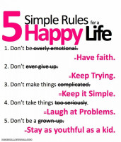 5 rules for a happy life