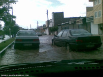 آب گرفتگی شهر در اثر آب باران 