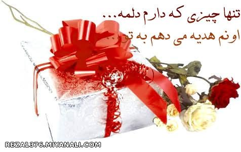 تنها چیزی که دارم دلمه... اونم هدیه می دهم به تو...