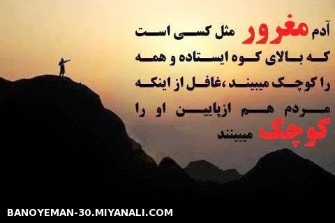 آدم مغرور مثل کسی است که.........