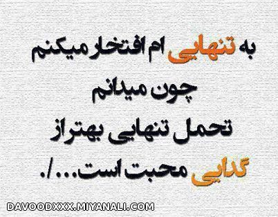 به تنهاییم افتخار میکنم...