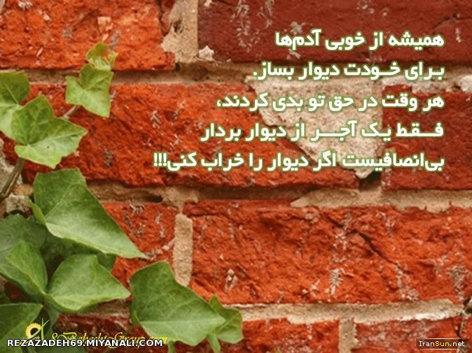 از خوبی آدمها برای خودت دیوار بساز