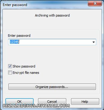 آموزش رمز گذاری روی فایل rar